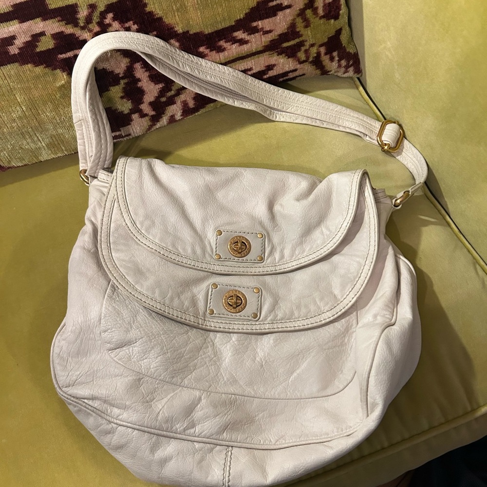 Marc By Marc Jacobs White Textured Shoulder Bag